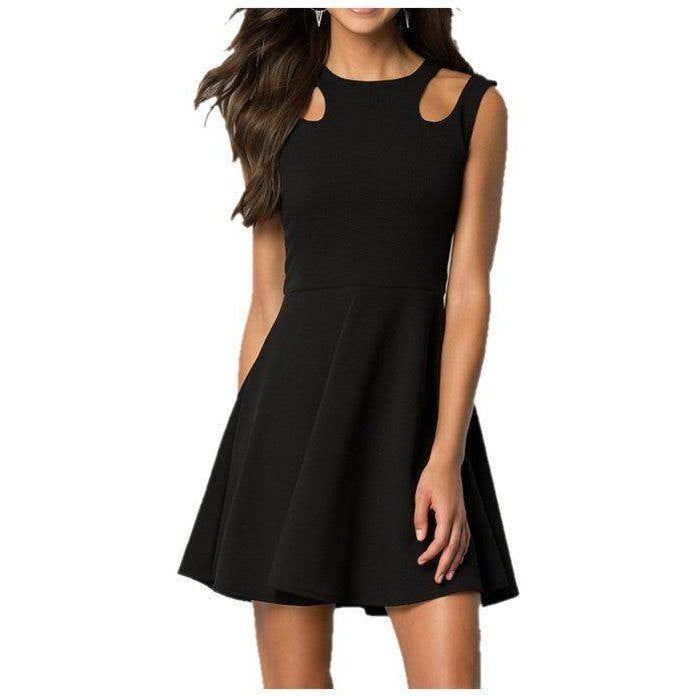 Juniors Sleeveless Dress With Cut Outs - VacationGrabs