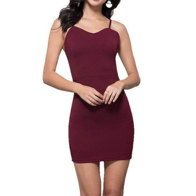 Juniors Tight Party Dress With Strappy Back - VacationGrabs