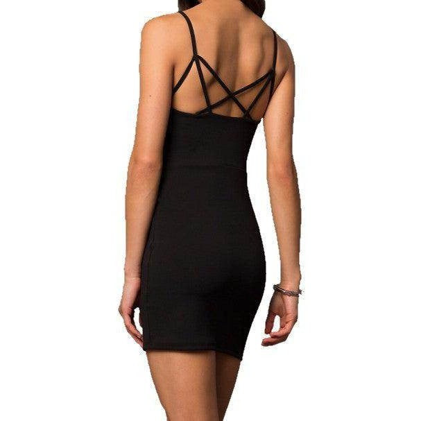 Juniors Tight Party Dress With Strappy Back - VacationGrabs