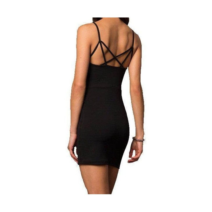 Juniors Tight Party Dress With Strappy Back - VacationGrabs
