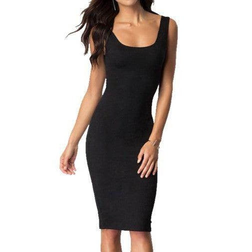 Knee-Length Scoop-Neck Tank Party Dress - VacationGrabs