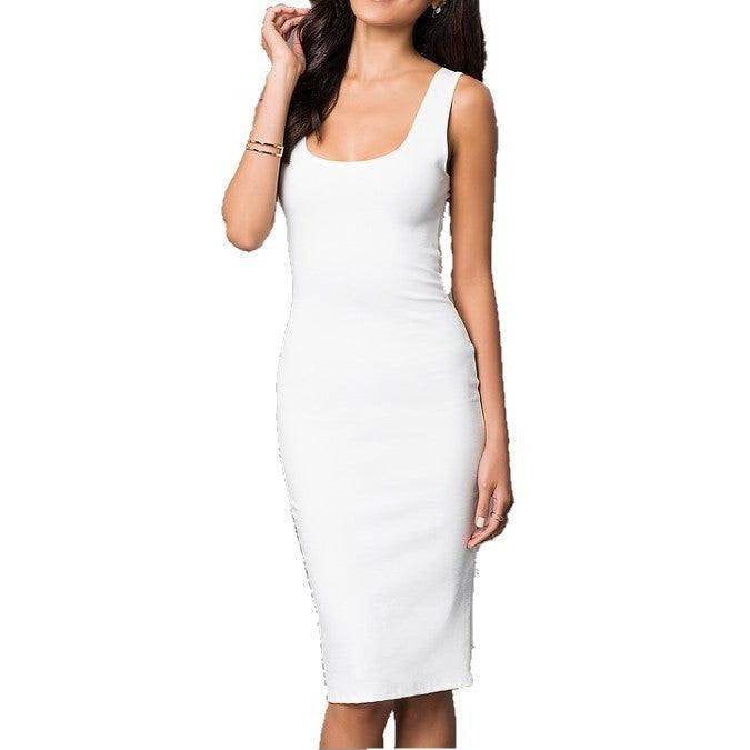 Knee-Length Scoop-Neck Tank Party Dress - VacationGrabs