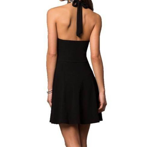 Junior's Halter Short Tie Back Party Dress - VacationGrabs