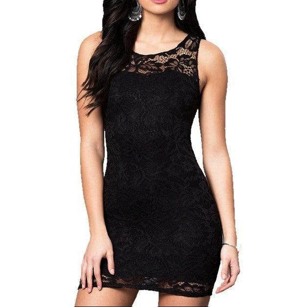 Juniors Lace Tight Dress - VacationGrabs