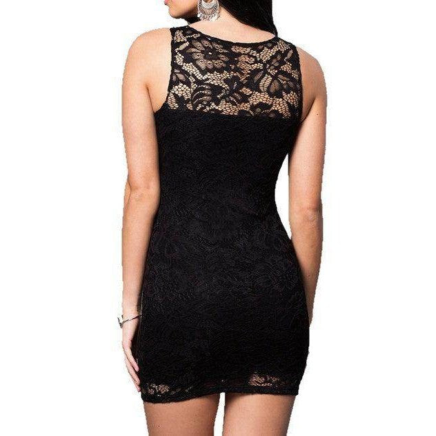 Juniors Lace Tight Dress - VacationGrabs
