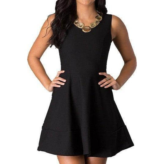 Juniors Sleeveless Party Dress With Zipper Back - VacationGrabs