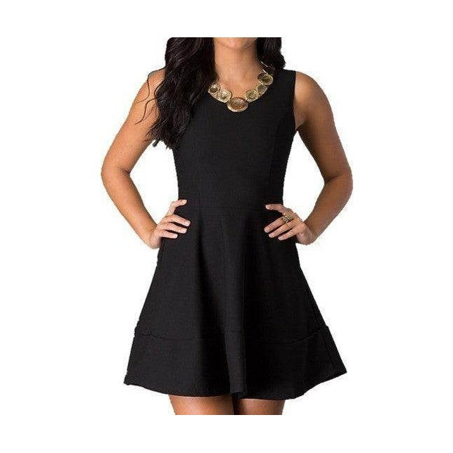 Juniors Sleeveless Party Dress With Zipper Back - VacationGrabs