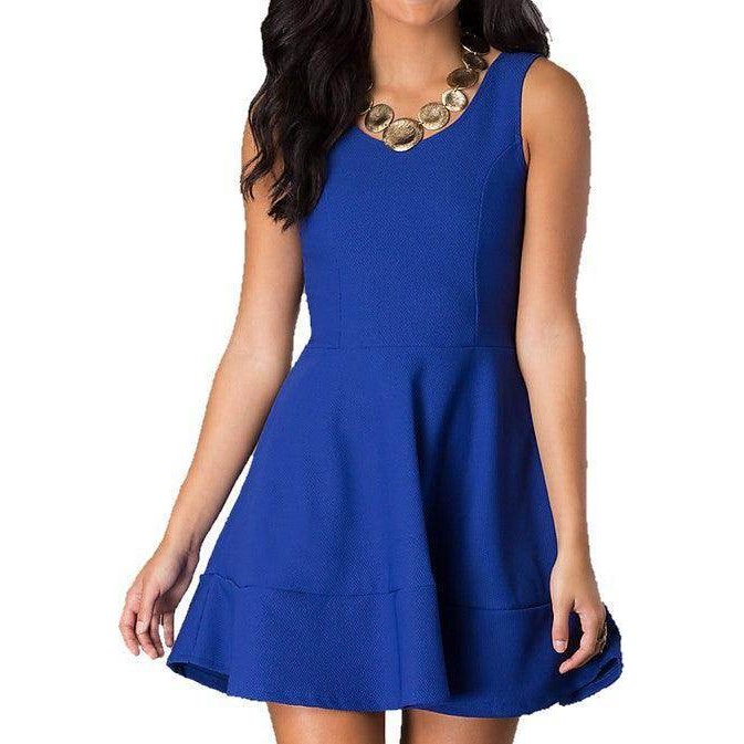 Juniors Sleeveless Party Dress With Zipper Back - VacationGrabs