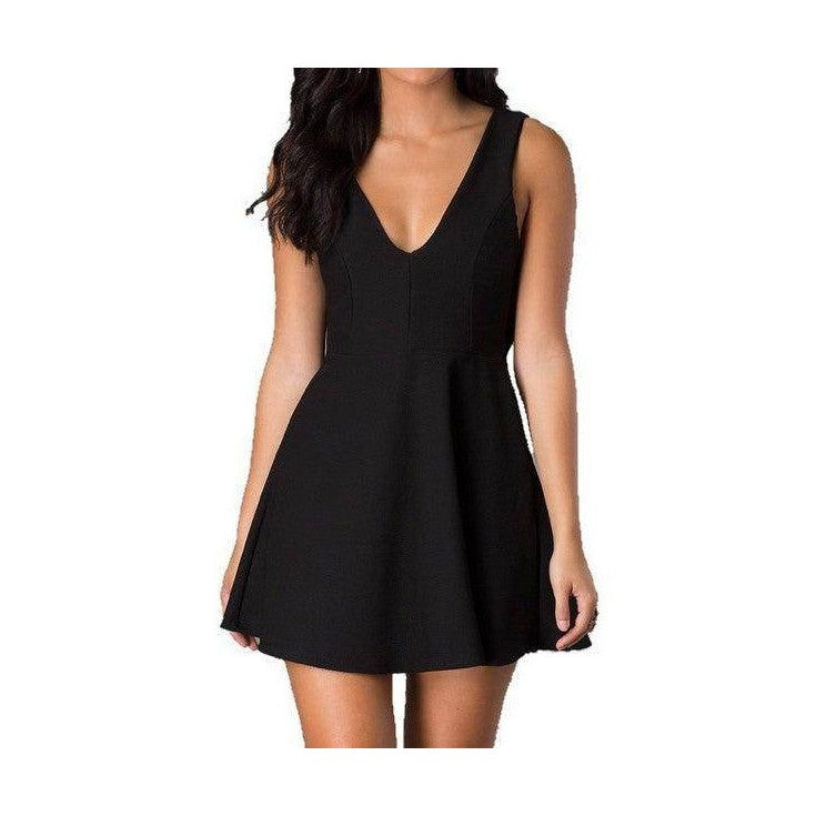 Short V-Neck Sleeveless A-Line Dress - VacationGrabs