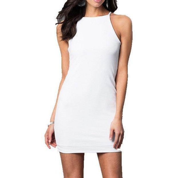Juniors Round Neck Mini Dress - VacationGrabs