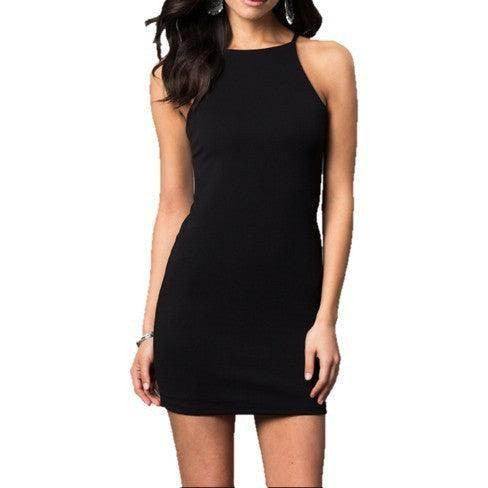 Juniors Round Neck Mini Dress - VacationGrabs
