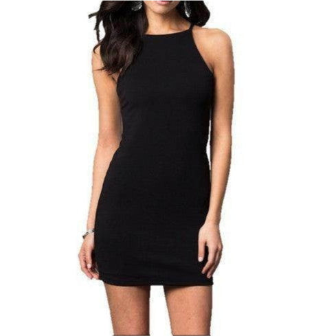 Juniors Round Neck Mini Dress - VacationGrabs