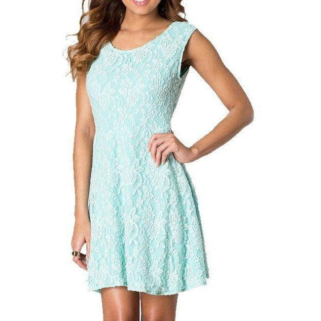 Juniors Lace Bow-Back Dress - VacationGrabs