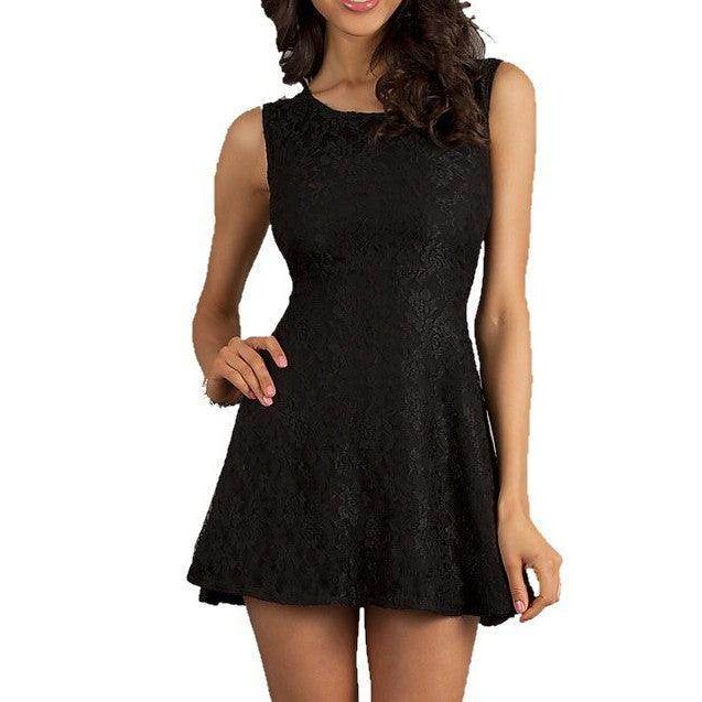 Juniors Lace Bow-Back Dress - VacationGrabs