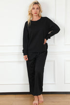 Textured Top and Pants Set