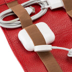 Premium Leather Cable Organizer Travel Pouch