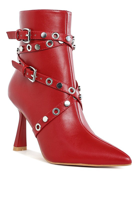 Women's Shoes - BootsJaunts Eyelets & Studs Harness Ankle Boots - VacationGrabs