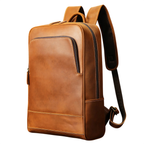 15.6" Laptop Leather Backpack for Men Vintage Business
