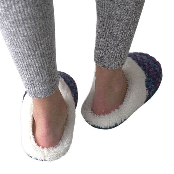 Mermaid Tail Purp - Women's Cozy Sherpa Slipper - VacationGrabs
