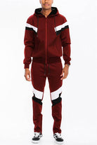 Chevron Stripe Full Zip Track Suit - VacationGrabs