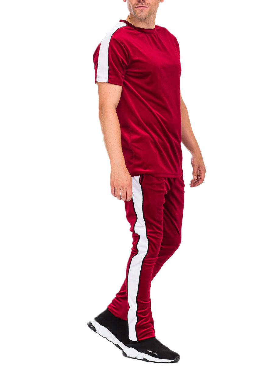 Velvet Track Set with Piping Detail