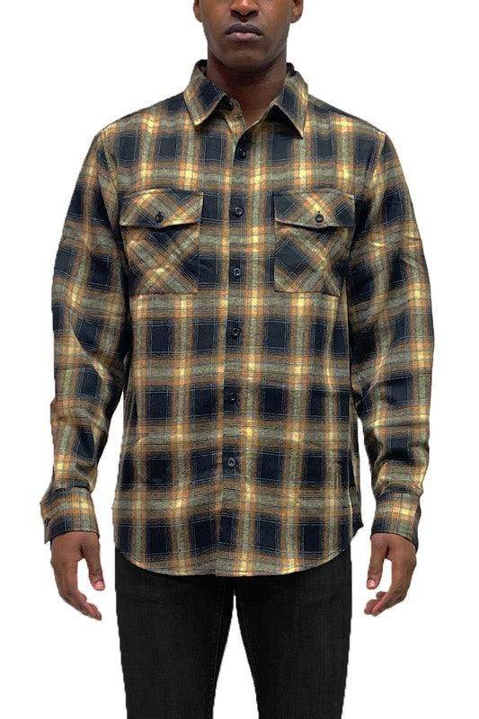 Full Plaid Checkered Flannel Long Sleeve - VacationGrabs