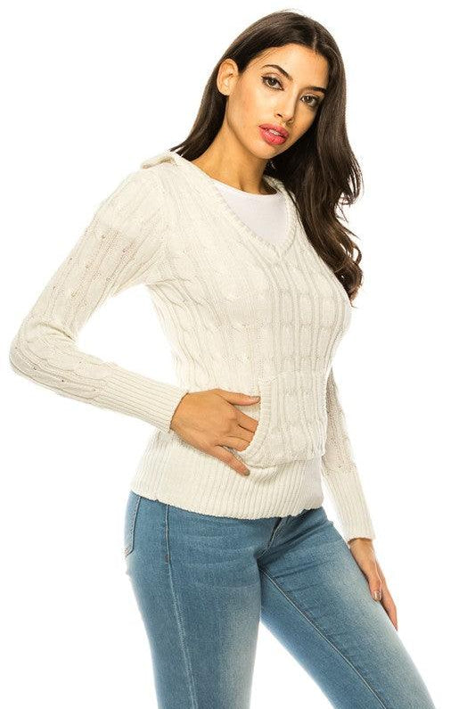 Women's Sweaters Knit hoodie sweater