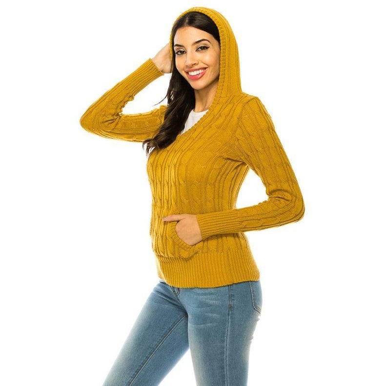 Knit hoodie sweater - VacationGrabs