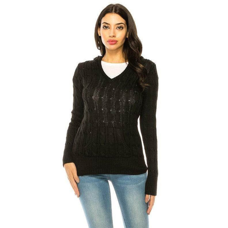 Womens Knit Hoodie Sweater - VacationGrabs