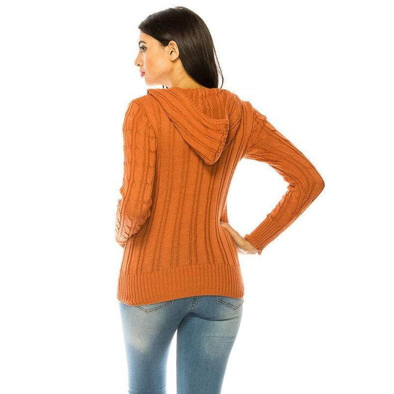 Knit hoodie sweater - VacationGrabs