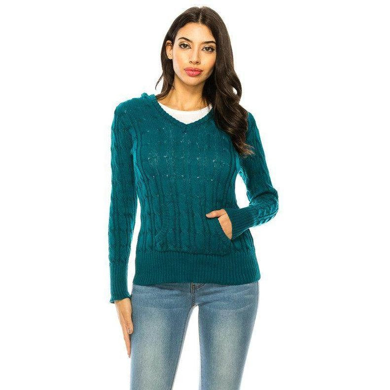 Womens Knit Hoodie Sweater - VacationGrabs