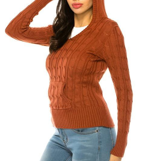 Women's Sweaters Womens Knit Hoodie Sweater