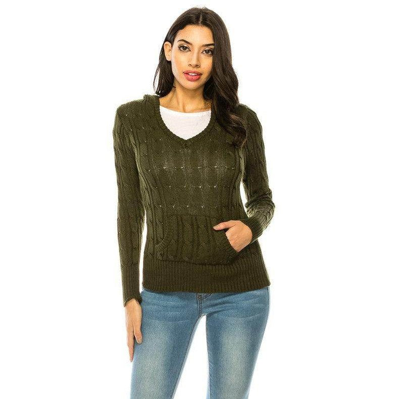Womens Knit Hoodie Sweater - VacationGrabs