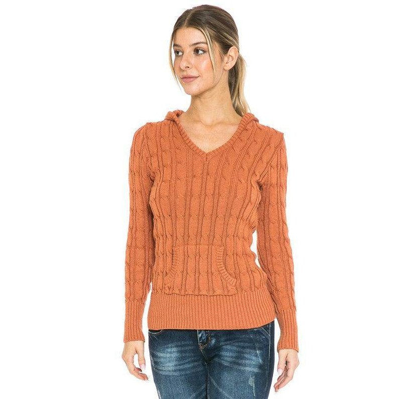 Womens Knit Hoodie Sweater - VacationGrabs