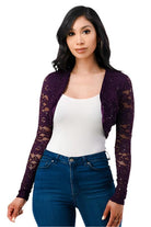 Women's ShirtsLong Sleeve Evening Lace Bolero - VacationGrabs