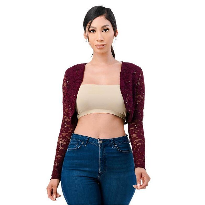 Long Sleeve Evening Lace Bolero - VacationGrabs