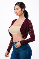 Women's ShirtsLong Sleeve Evening Lace Bolero - VacationGrabs