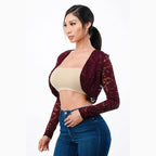 Long Sleeve Evening Lace Bolero - VacationGrabs