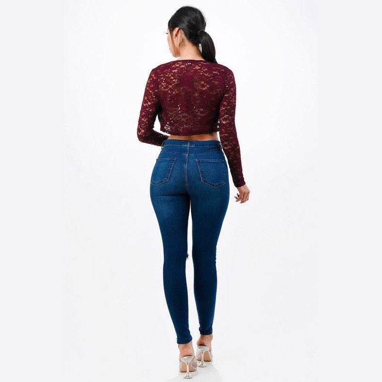 Long Sleeve Evening Lace Bolero - VacationGrabs