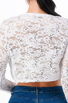 Women's ShirtsLong Sleeve Evening Lace Bolero - VacationGrabs