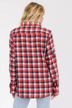 Womens Boyfriend Long Sleeve Flannel - VacationGrabs