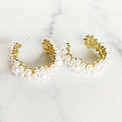 Women's Jewelry - Earrings Pearl Flower Hoops