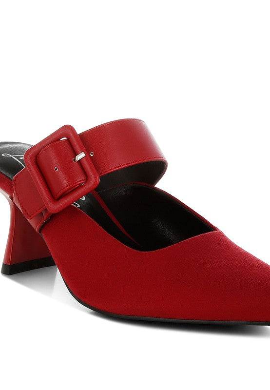 Onagra Microfiber Pointy Slip-On Mules - VacationGrabs