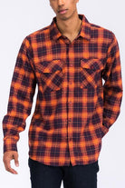 Men's Shirts - Flannels Regular Fit Checker Plaid Flannel Long Sleeve