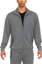 Men's Speckled Track Jacket Zipper Front - VacationGrabs