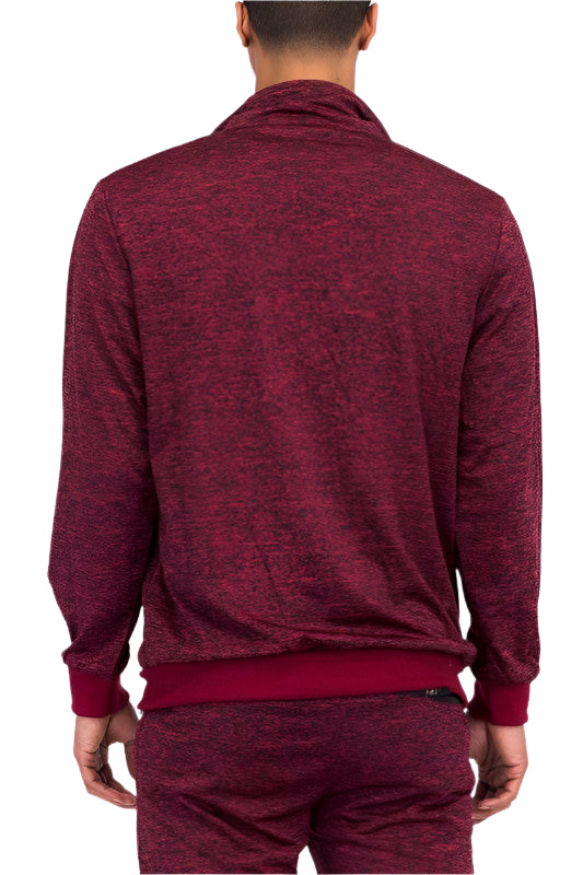 Men's Speckled Track Jacket Zipper Front - VacationGrabs