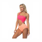 Two Tone One Piece Bathing Suit - VacationGrabs