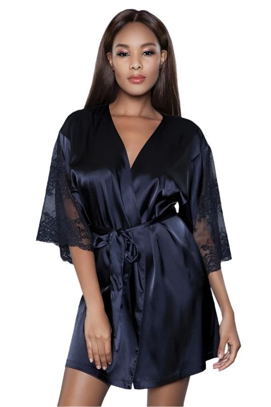 Women's Sleepwear/LoungewearGrace Romantic Black Robe - VacationGrabs