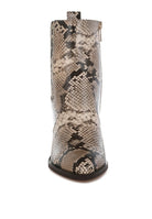 Rag Company stylish vacation ankle boots in snake print with a sleek design and convenient zip closure