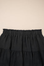 Plus Size Boho Frilled Elastic Waist Shorts